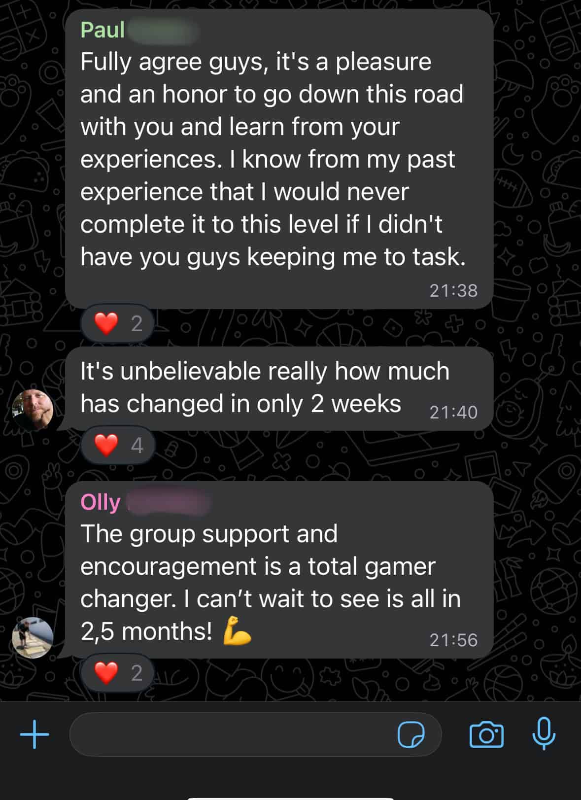 Group support testimonial