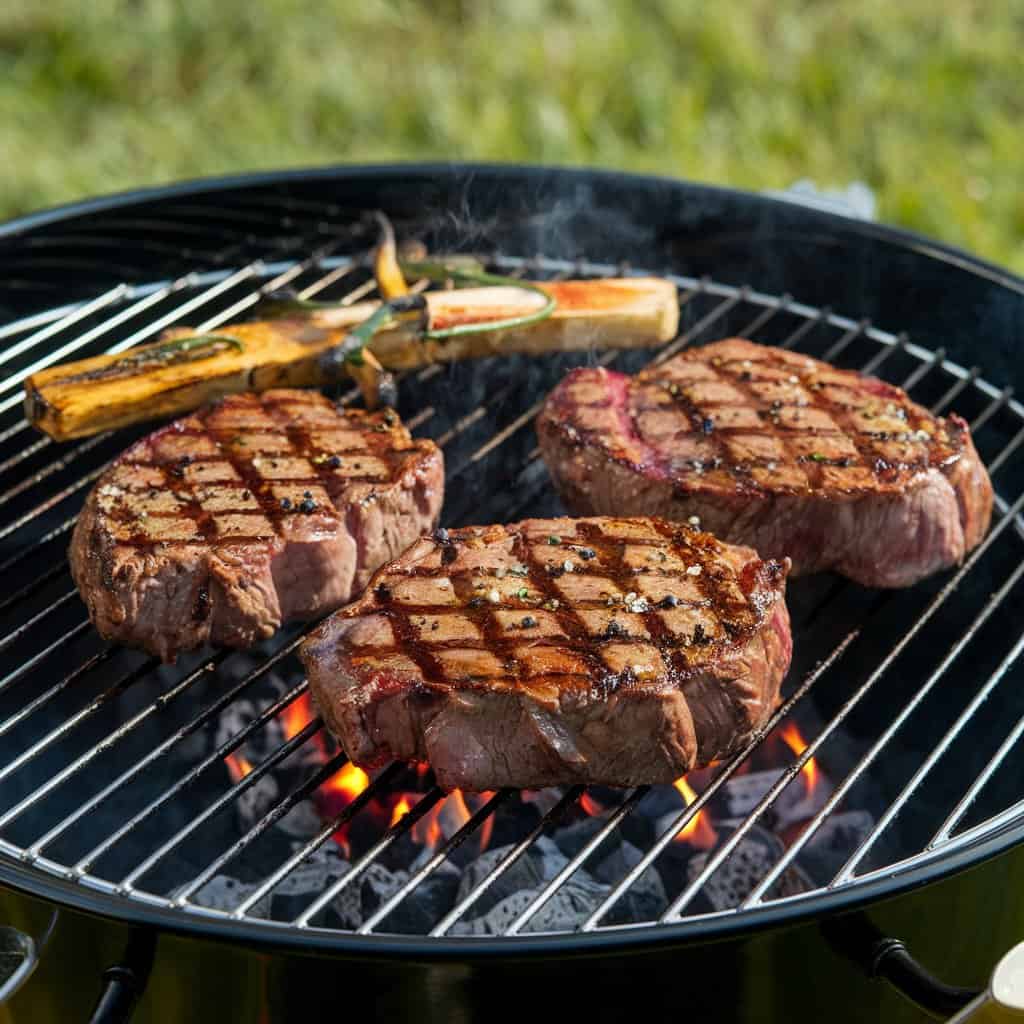 Rib eye on bbq