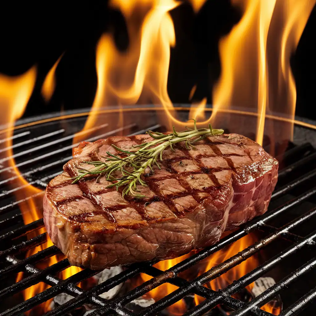 Rib eye on the grill