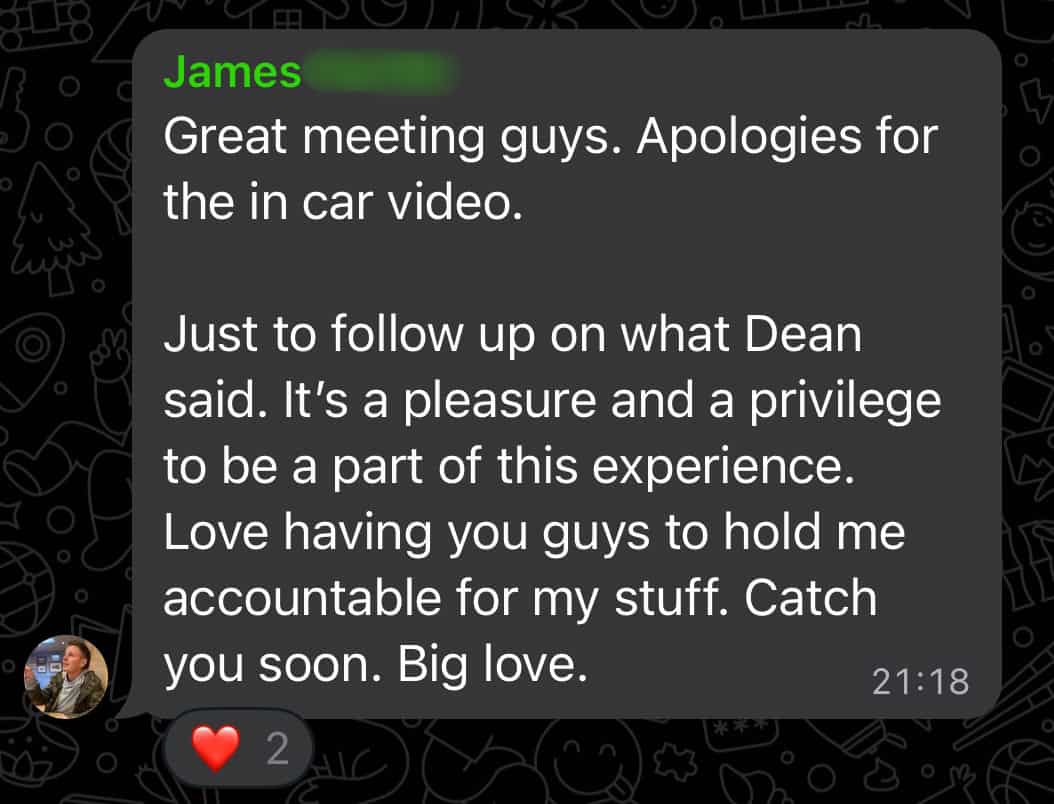 Testimonial group support